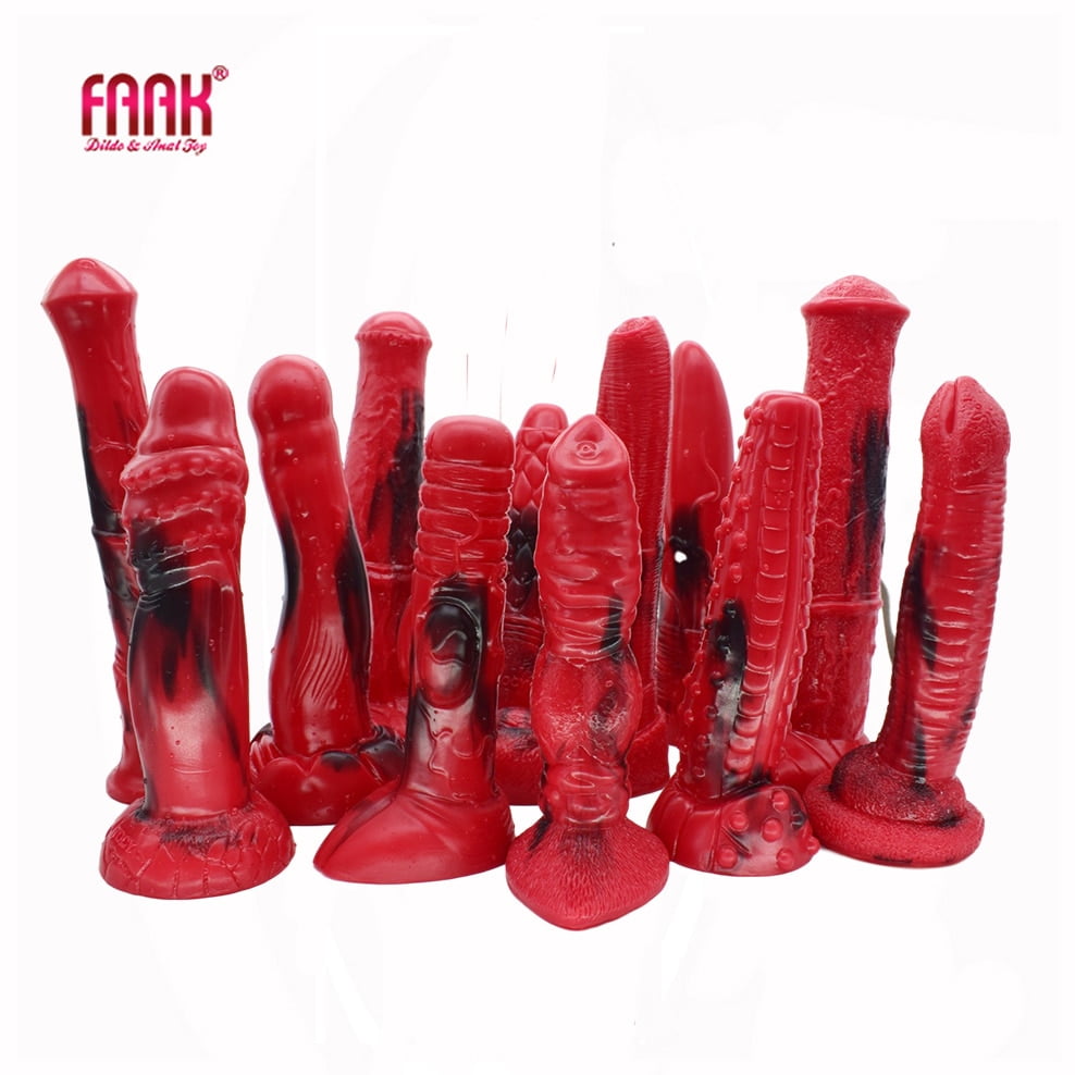 FAAK 2020 new red and black colorful animal horse dildo...
