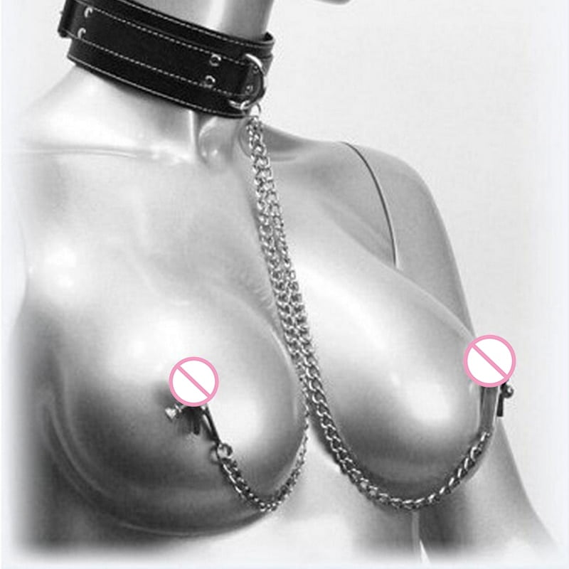 Fetish Nipple Clamps Chain Breast Clip Female Bdsm...