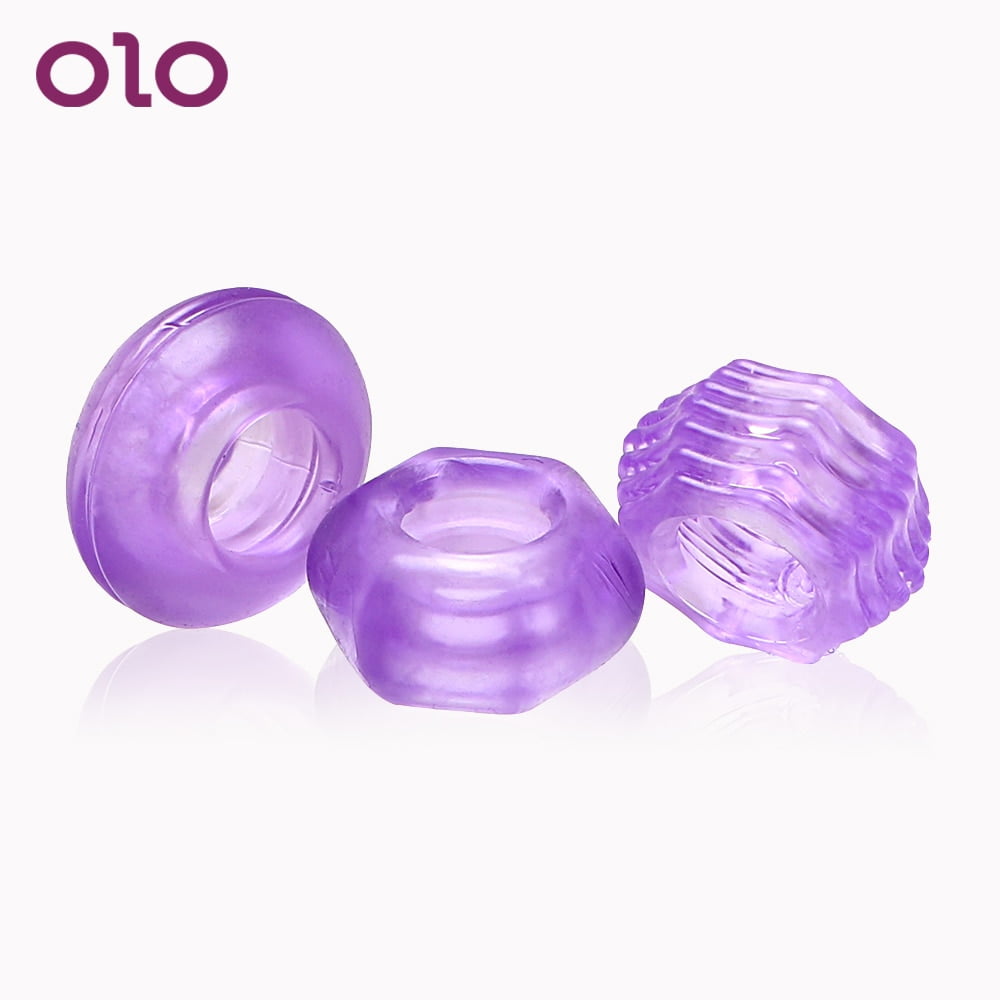 OLO 3Pieces/set Cock Ring Penis Ring Chastity Extender Ring Erotic Sex Toys For Men Penis Enlargement Sleeve Delay Ejaculation