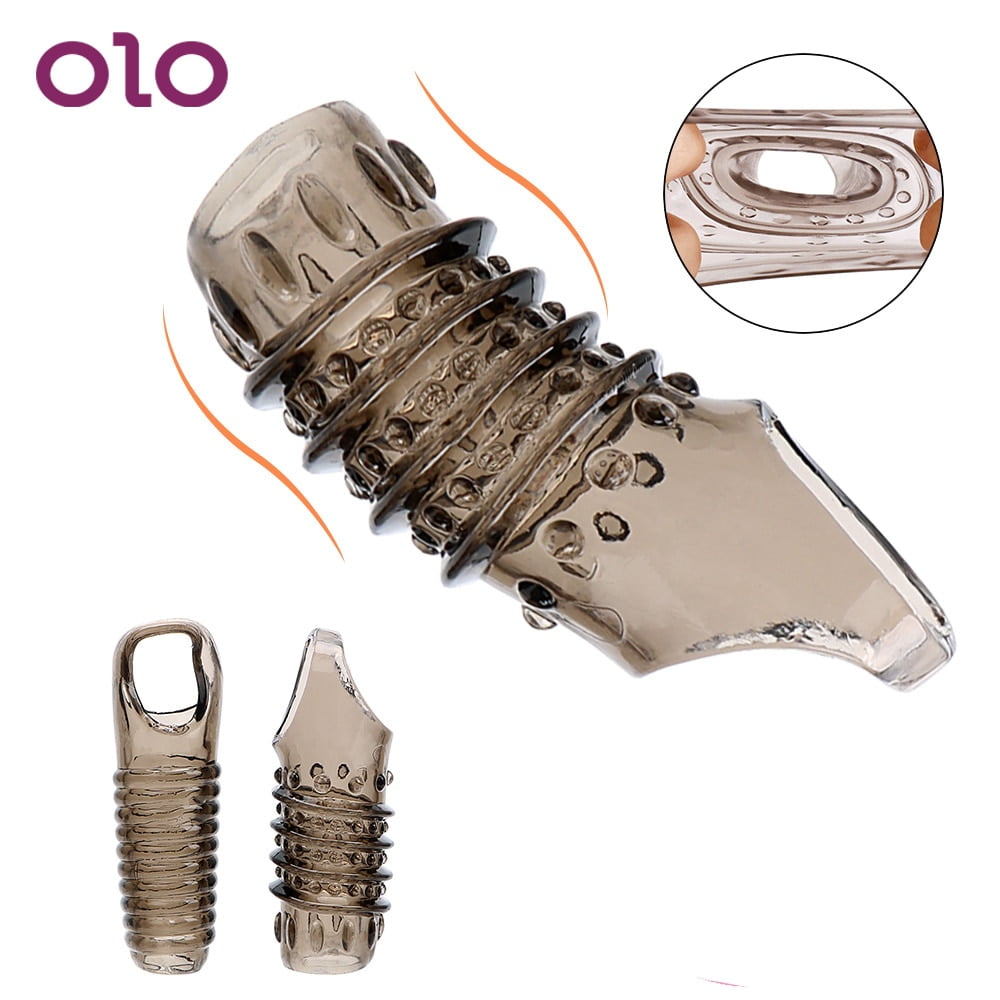 OLO Silicone Penis Ring Ribbed Cock Ring Dildo Girth...