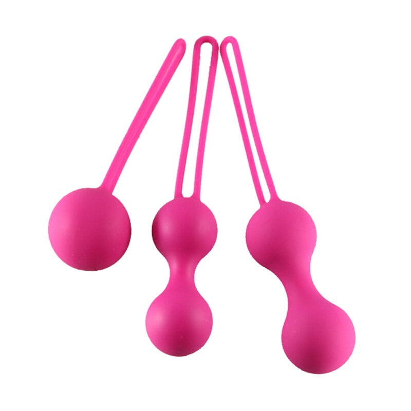 Silicone 3pcs kegal ball vibrator vaginal massager...