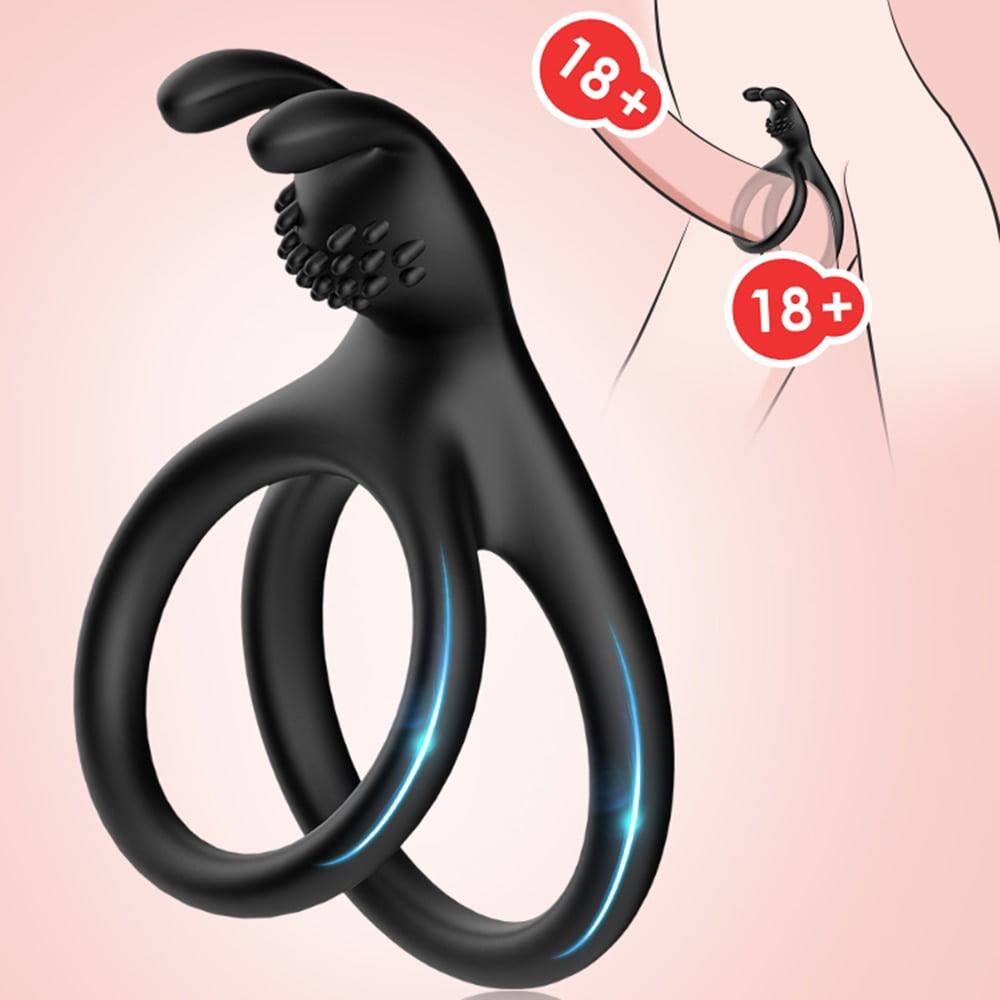 Silicone dual cock ring delay ejaculation for men Couple...