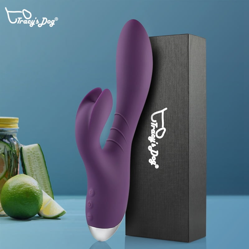 Tracy’s Dog Clitoris Kneading And Sliding Bunny Vibrator For Stimulating G-spot 10 Modes Waterproof Vibrating Dildo Sex Toy