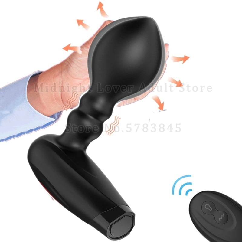 2021 Wireless Remote Control Inflatable Anal Plug Male Prostate Massager Expansion ButtPlug Anal Vibrator Sex Toys For Men Women