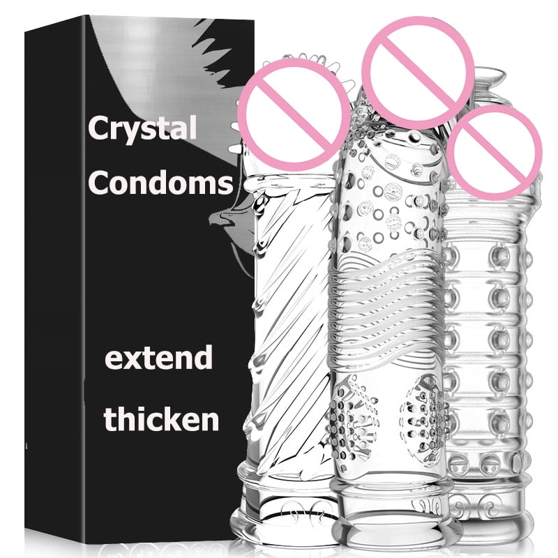 Soft TPE Transparent Penis Enlargement Condoms for men Penis Extension Sleeves For Adults Intimate Goods Reusable Condom